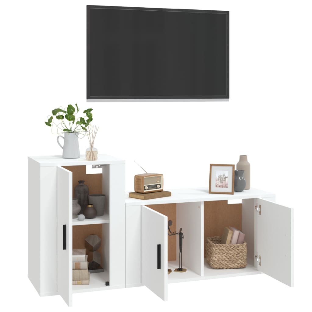 vidaXL Set de muebles de TV 2 piezas madera contrachapada blanco