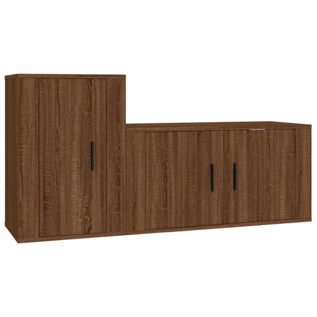 vidaXL Set de muebles para TV 2 pzas madera contrachapada roble marrón