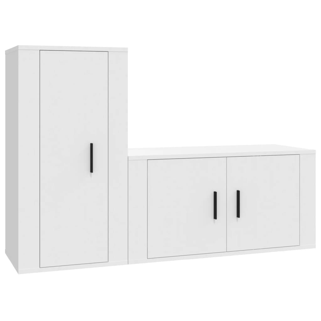 vidaXL Set de muebles de TV 2 piezas madera contrachapada blanco