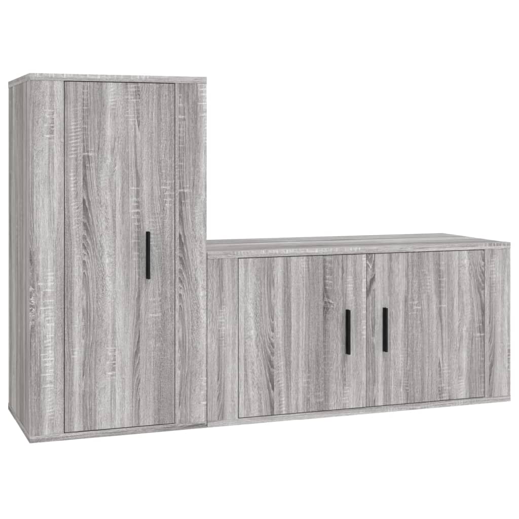 vidaXL Set de muebles para TV 2 pzas madera contrachapada gris Sonoma