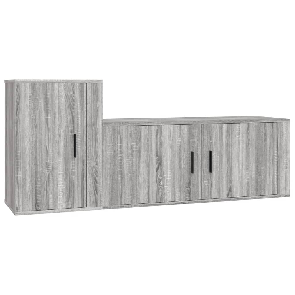 vidaXL Set de muebles para TV 2 pzas madera contrachapada gris Sonoma