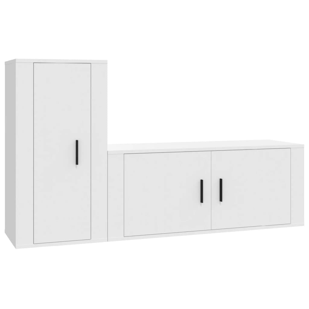 vidaXL Set de muebles de TV 2 piezas madera contrachapada blanco