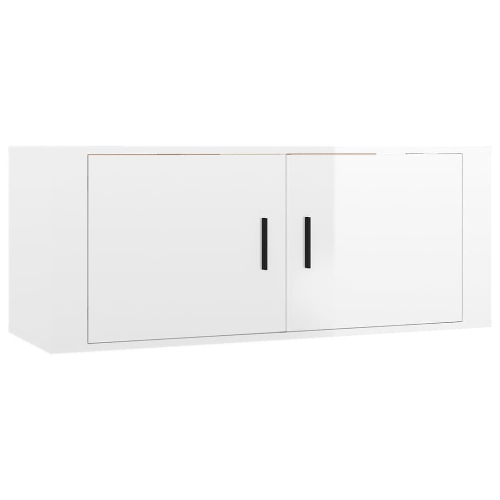 vidaXL Set de muebles de TV 2 pzas madera contrachapada blanco brillo