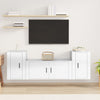 vidaXL Set de muebles de TV 3 pzas madera contrachapada blanco brillo