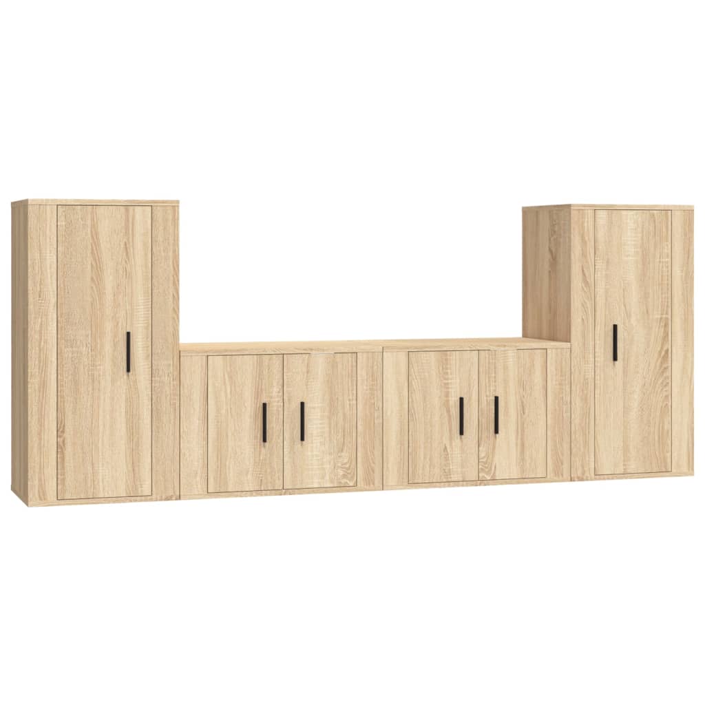 vidaXL Set de muebles para TV 4 pzas madera contrachapada roble Sonoma