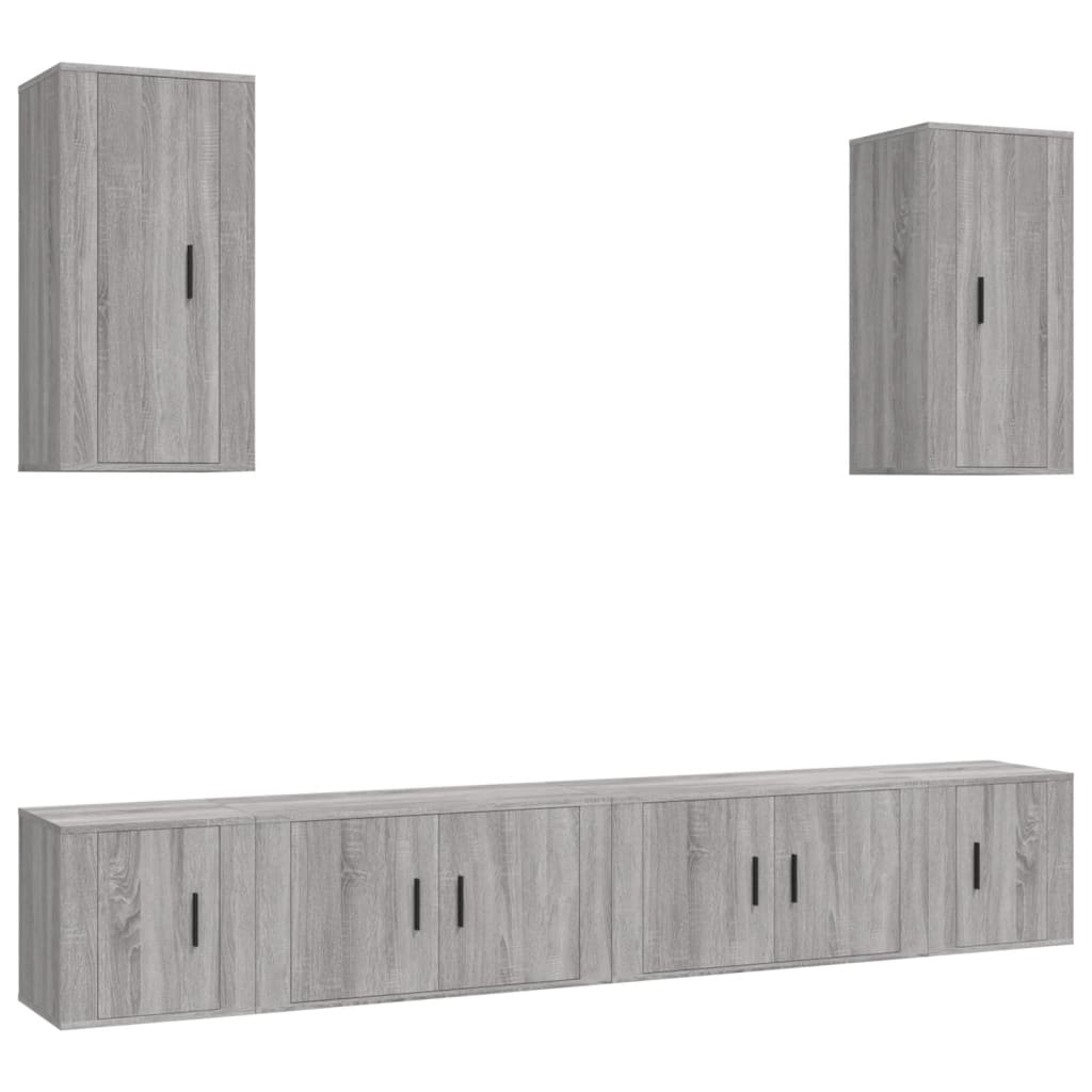 vidaXL Set de muebles para TV 6 pzas madera contrachapada gris Sonoma