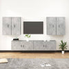 vidaXL Set de muebles de TV 6 pzas madera contrachapada gris hormigón