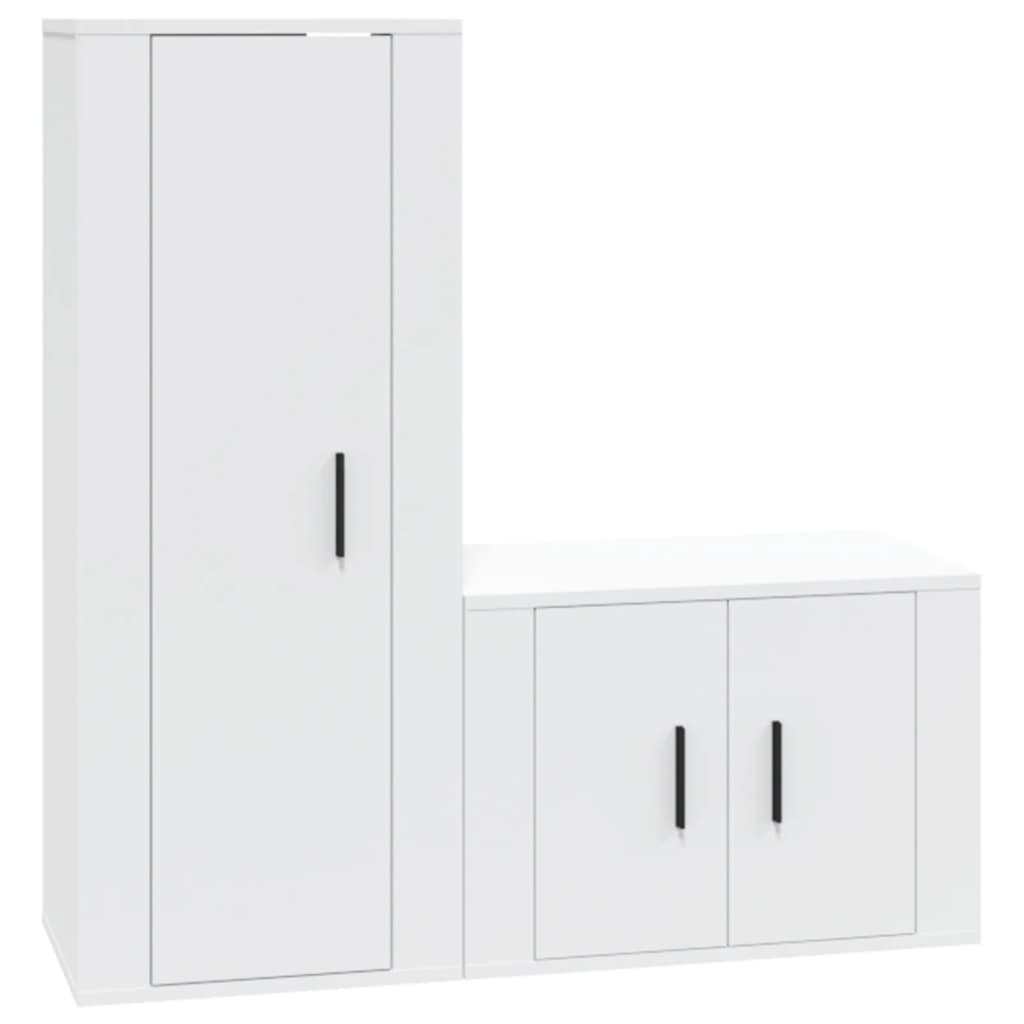 vidaXL Set de muebles de TV 2 piezas madera contrachapada blanco