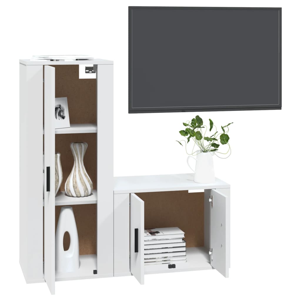 vidaXL Set de muebles de TV 2 piezas madera contrachapada blanco