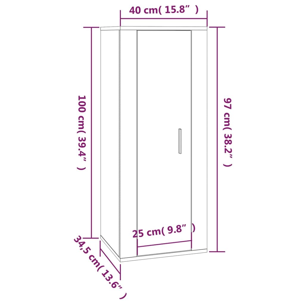 vidaXL Set de muebles de TV 2 pzas madera contrachapada gris hormigón