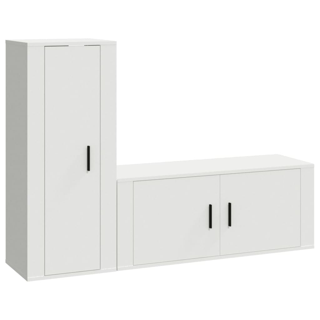 vidaXL Set de muebles de TV 2 piezas madera contrachapada blanco