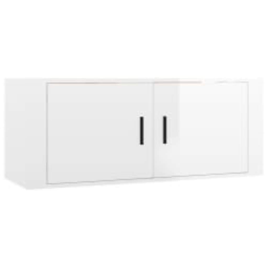 vidaXL Set de muebles de TV 2 pzas madera contrachapada blanco brillo