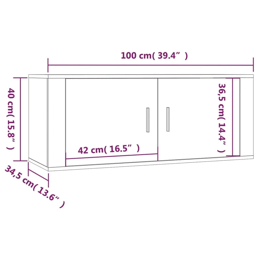 vidaXL Set de muebles de TV 2 pzas madera contrachapada gris hormigón