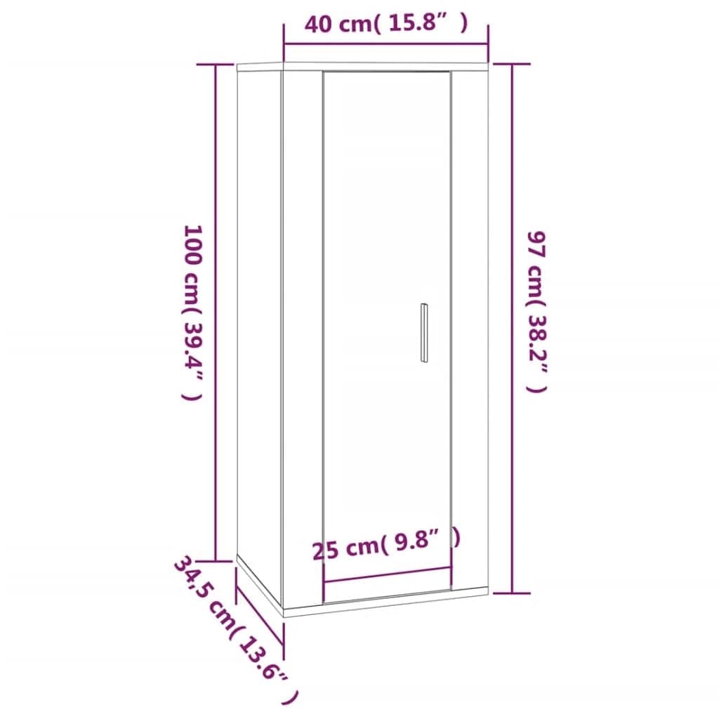 vidaXL Set de muebles de TV 2 pzas madera contrachapada gris hormigón