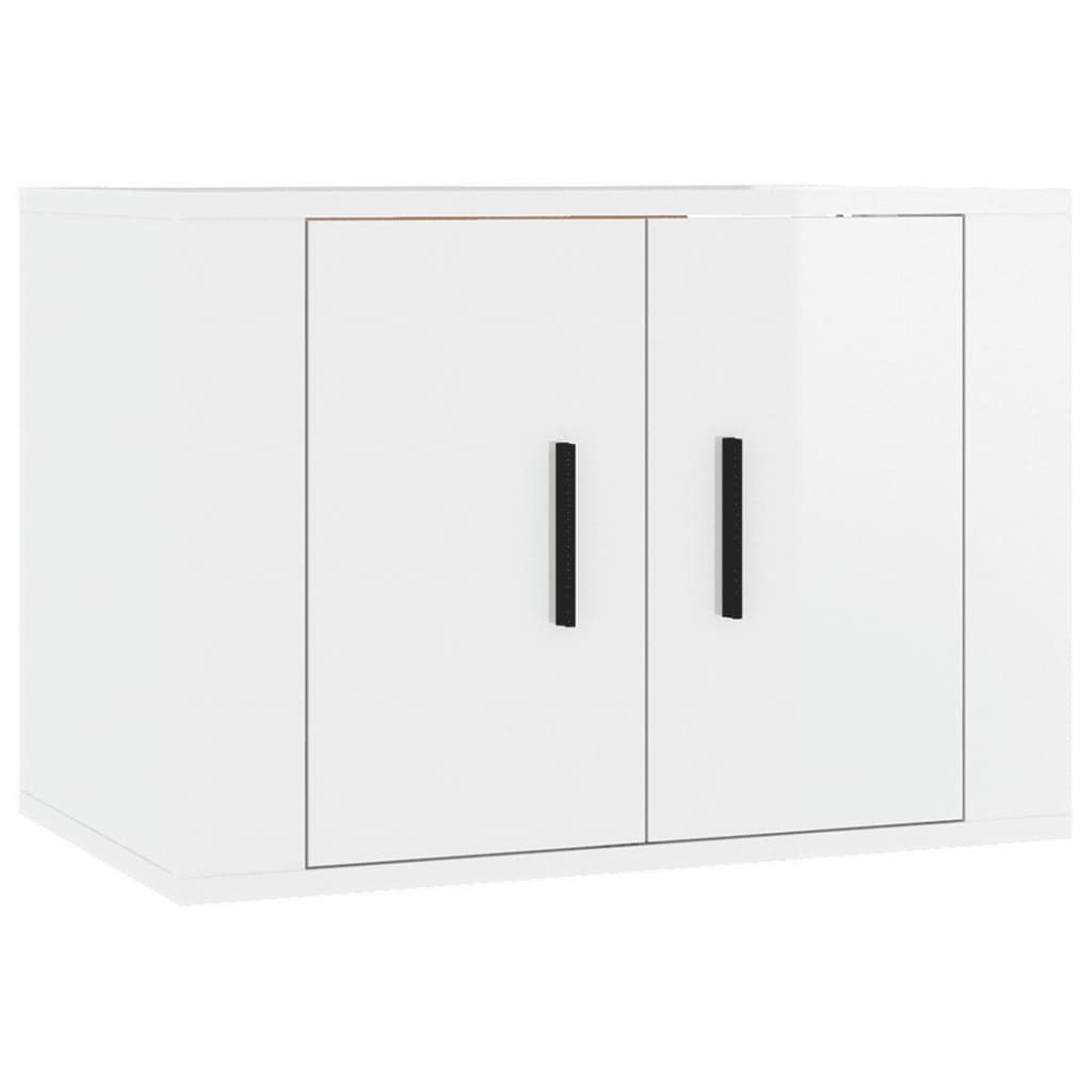 vidaXL Set de muebles de TV 3 pzas madera contrachapada blanco brillo