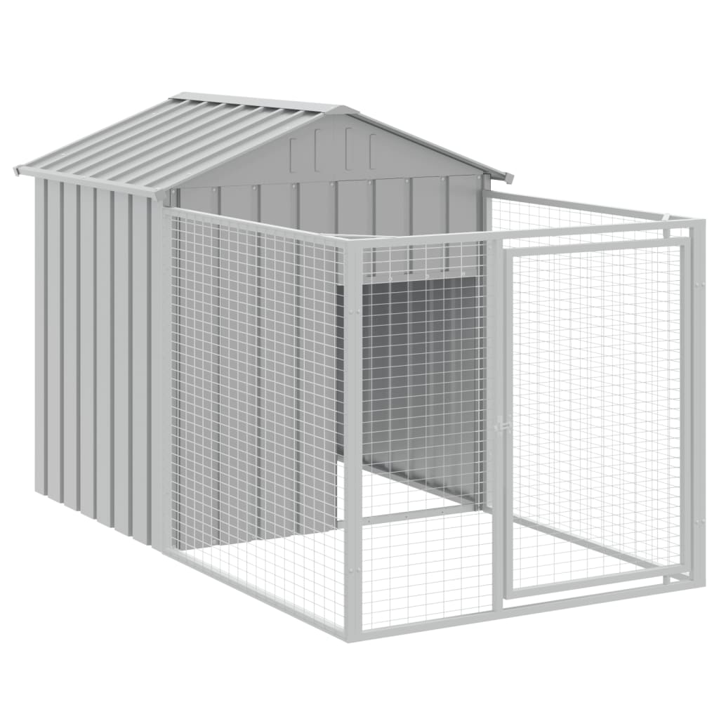 vidaXL Caseta perros corral acero galvanizado gris claro 117x201x123cm