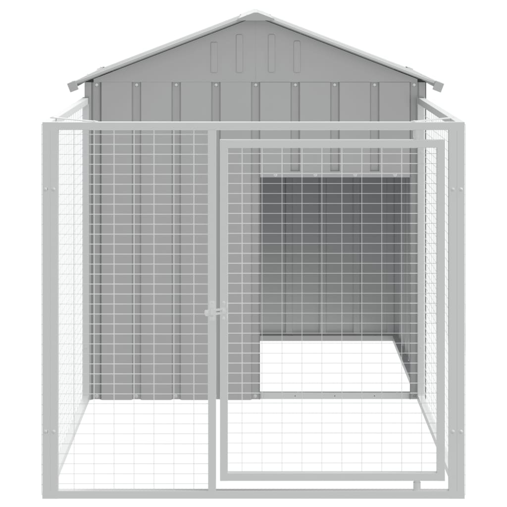 vidaXL Caseta perros corral acero galvanizado gris claro 117x201x123cm