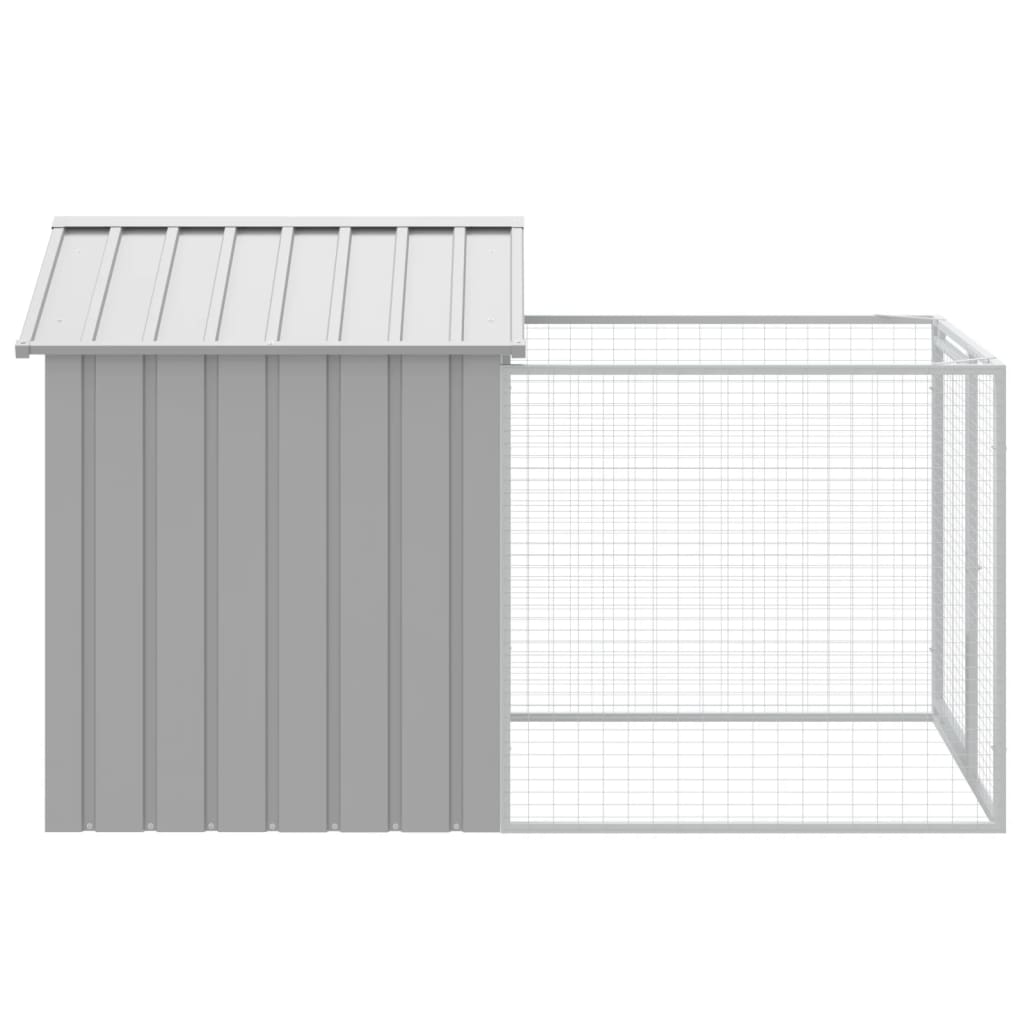 vidaXL Caseta perros corral acero galvanizado gris claro 117x201x123cm