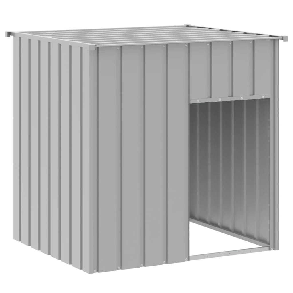 vidaXL Caseta perros tejado acero galvanizado gris claro 110x103x109cm