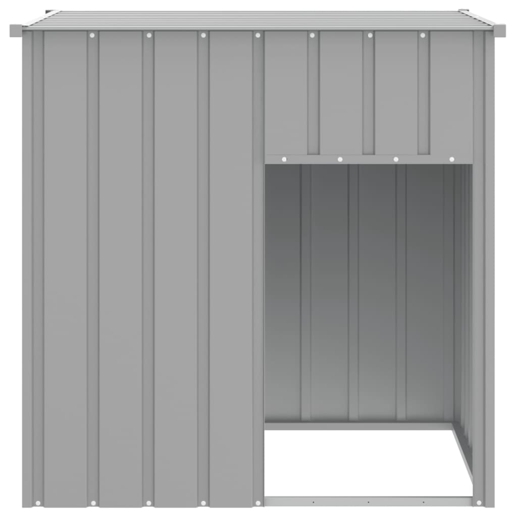 vidaXL Caseta perros tejado acero galvanizado gris claro 110x103x109cm