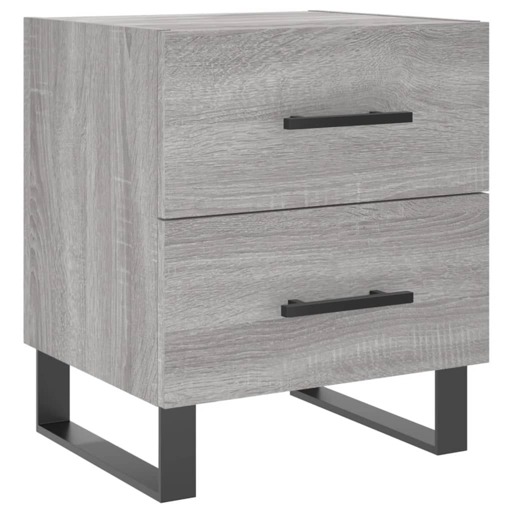 vidaXL Mesitas noche 2 uds madera ingeniería gris Sonoma 40x35x47,5 cm