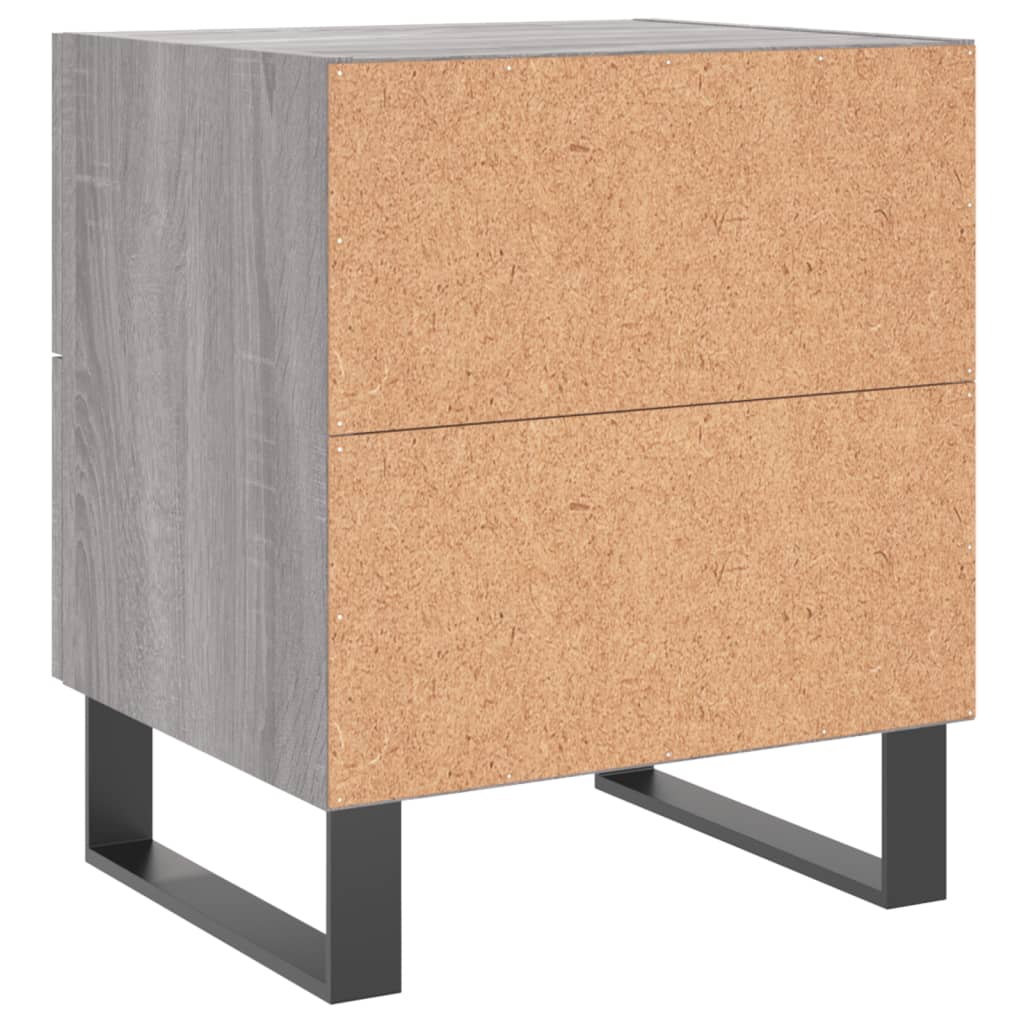 vidaXL Mesitas noche 2 uds madera ingeniería gris Sonoma 40x35x47,5 cm