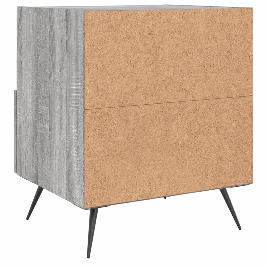 vidaXL Mesitas noche 2 uds madera ingeniería gris Sonoma 40x35x47,5 cm