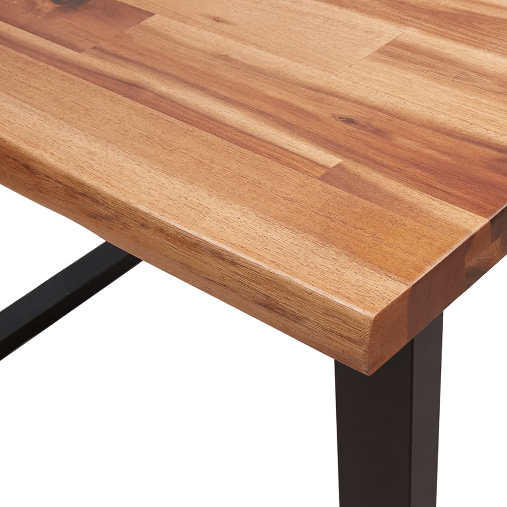 vidaXL Mesa de comedor con borde vivo madera maciza acacia 110x70x75cm