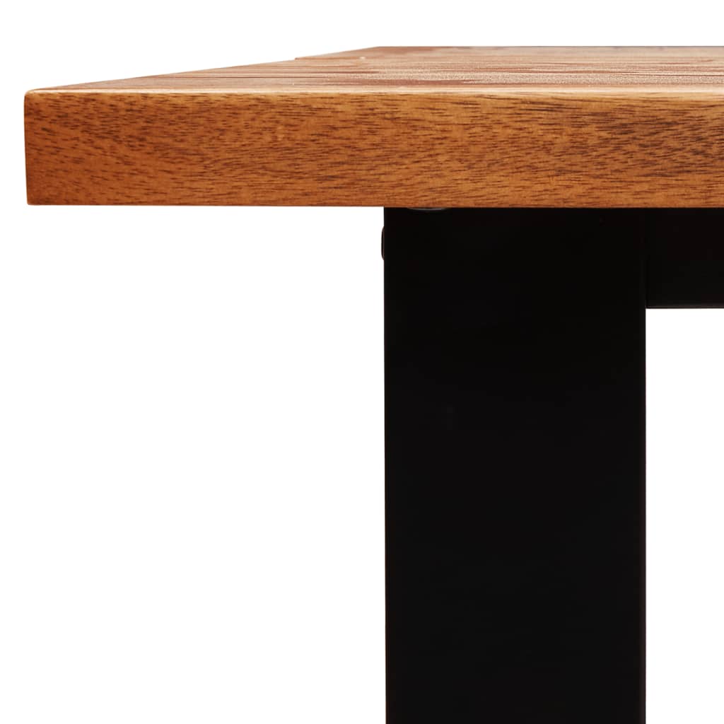 vidaXL Mesa de comedor con borde vivo madera maciza acacia 140x80x75cm