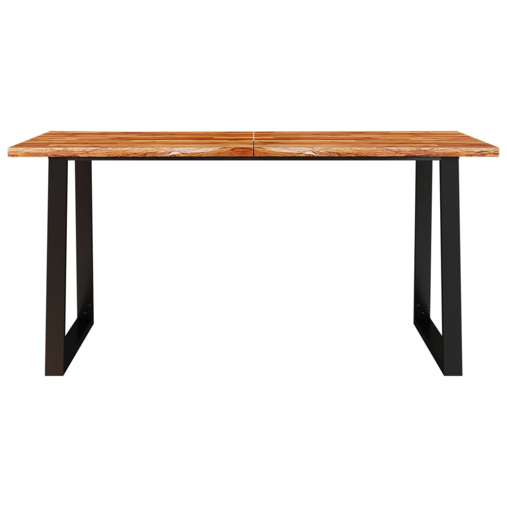 vidaXL Mesa de comedor con borde vivo madera maciza acacia 160x80x75cm