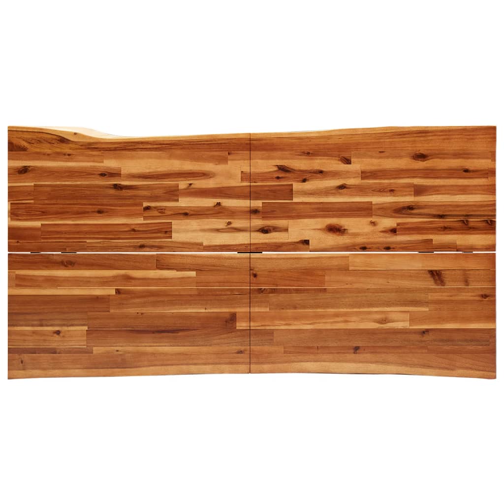 vidaXL Mesa de comedor con borde vivo madera maciza acacia 160x80x75cm