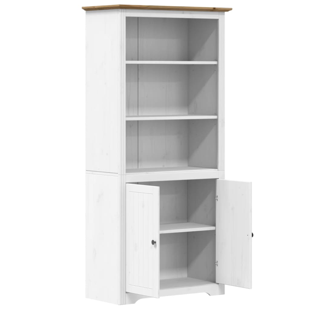 vidaXL Librería BODO madera maciza de pino blanco marrón 82x40x173 cm