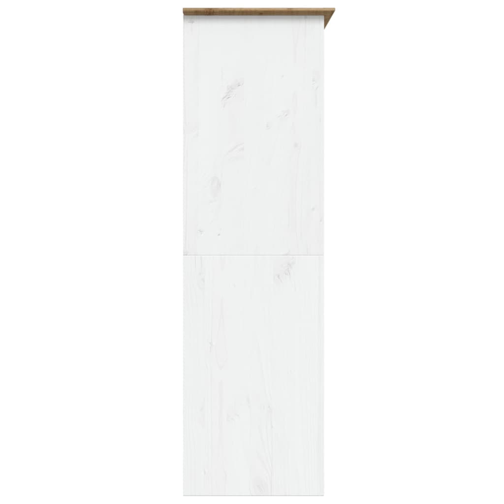 vidaXL Armario BODO madera maciza pino blanco y marrón 146x53,5x173 cm