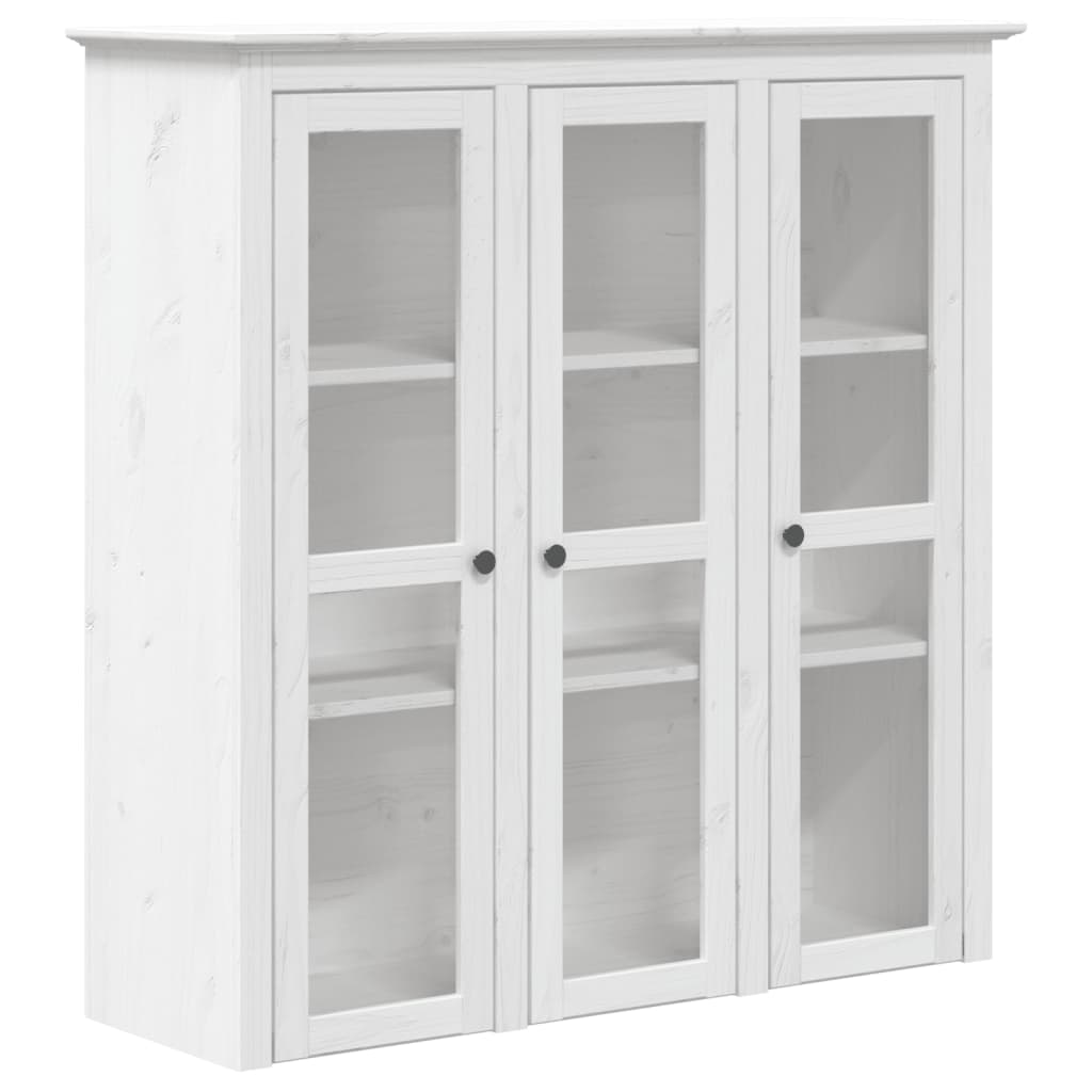 vidaXL Armario con puertas de vidrio BODO madera maciza pino blanco