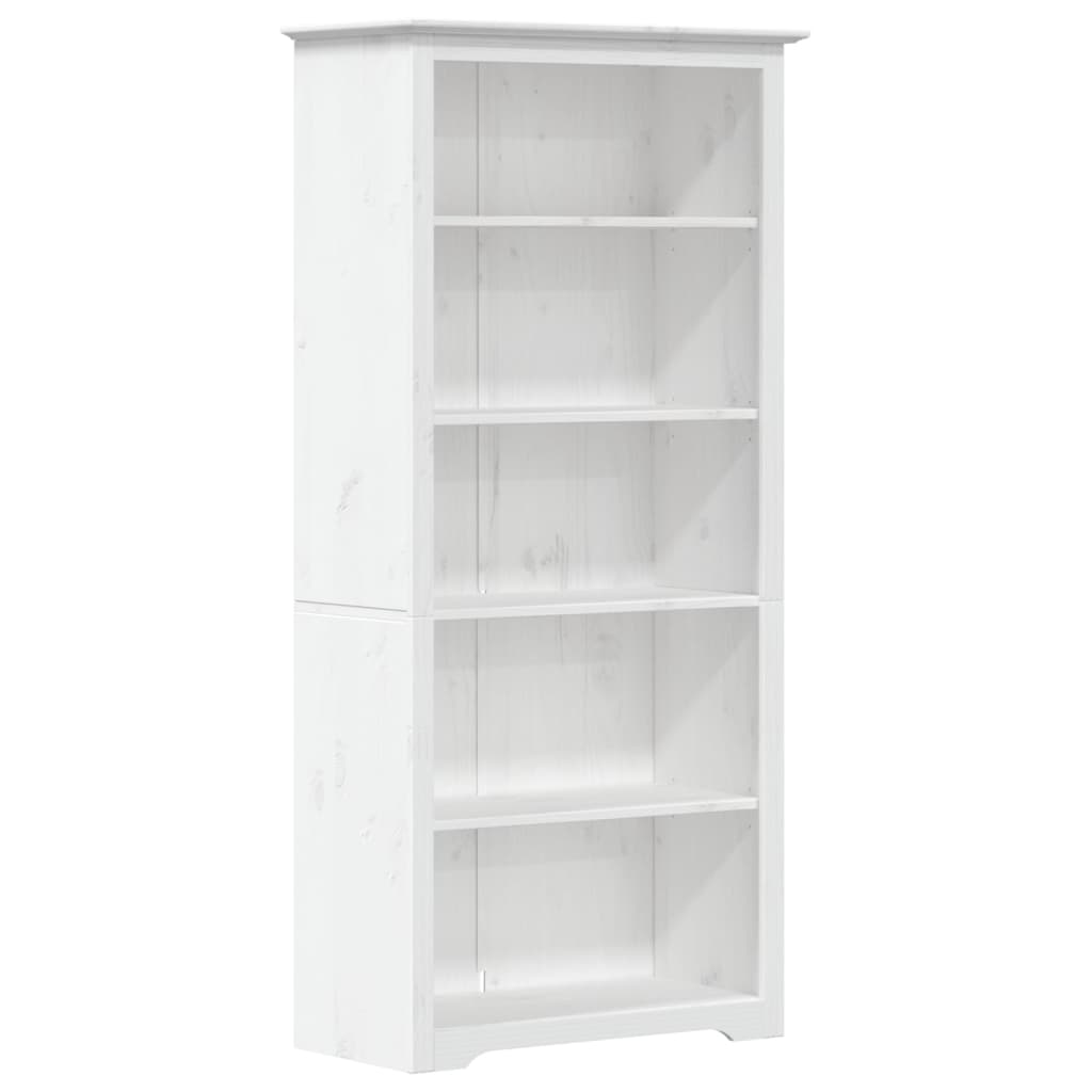 vidaXL Librería BODO 5 estantes madera maciza pino blanco 82x40x173 cm