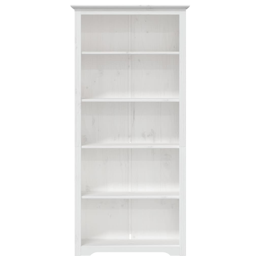 vidaXL Librería BODO 5 estantes madera maciza pino blanco 82x40x173 cm