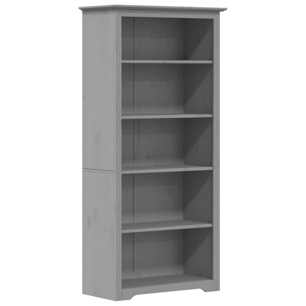 vidaXL Librería BODO 5 estantes madera maciza pino gris 82x40x173 cm