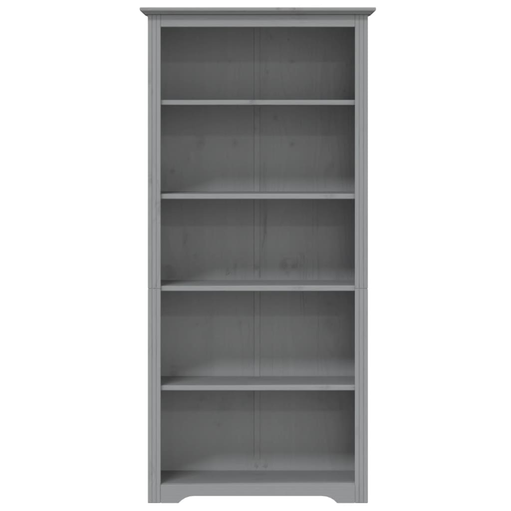 vidaXL Librería BODO 5 estantes madera maciza pino gris 82x40x173 cm