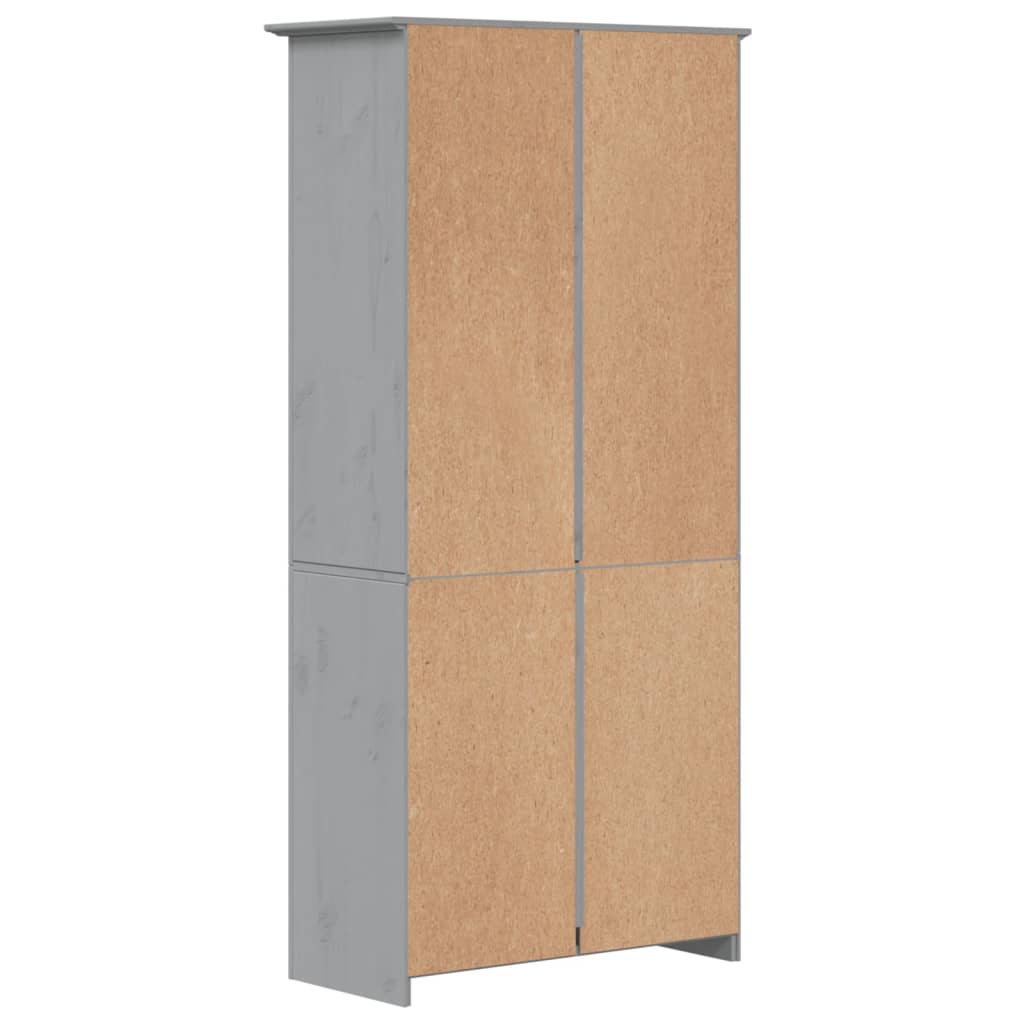 vidaXL Librería BODO 5 estantes madera maciza pino gris 82x40x173 cm