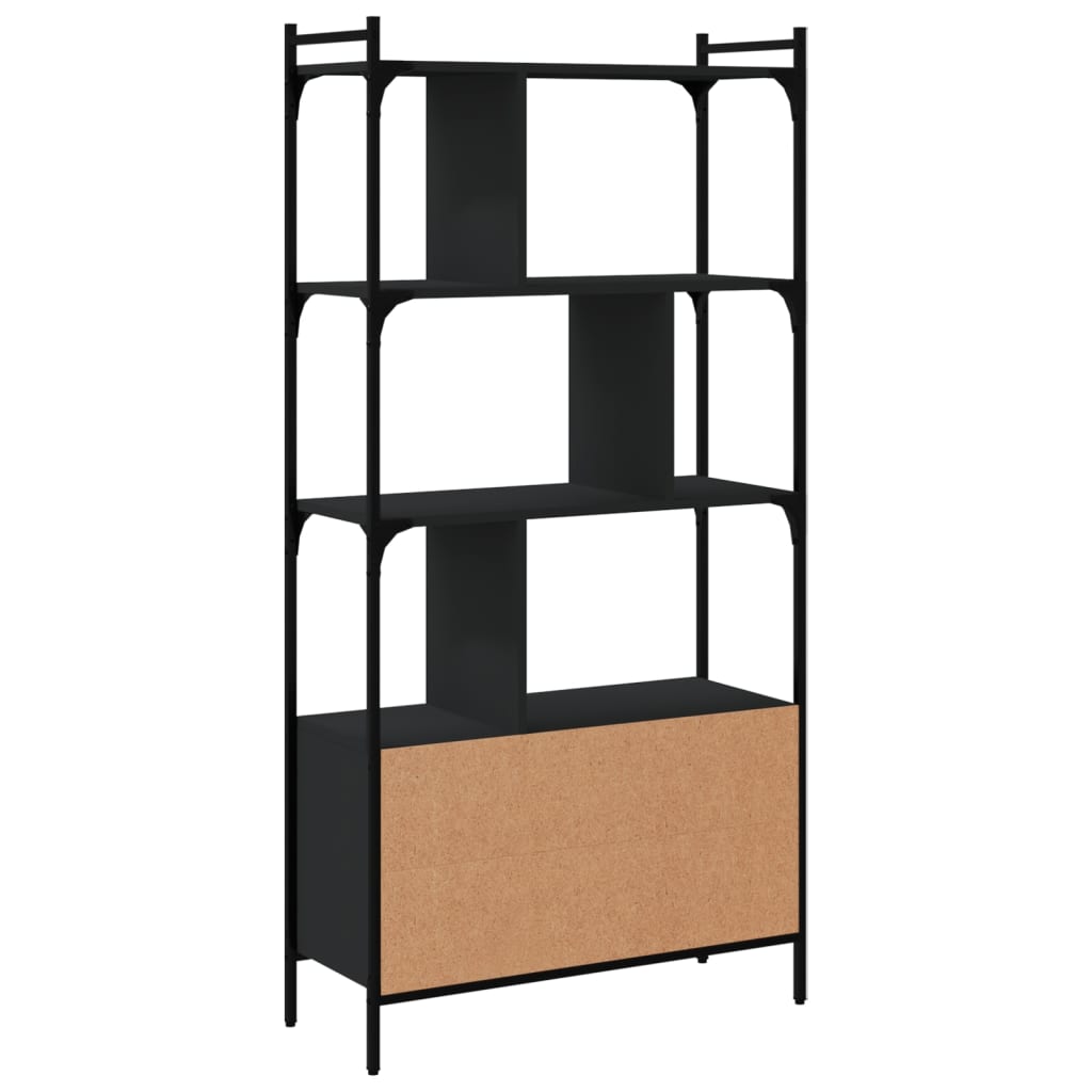 vidaXL Estantería con puertas madera negra 76,5x30x154,5 cm