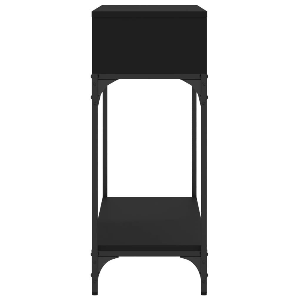 vidaXL Mesa consola madera de ingeniería negra 100x30,5x75 cm