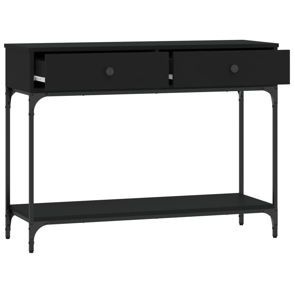 vidaXL Mesa consola madera de ingeniería negra 100x34,5x75 cm