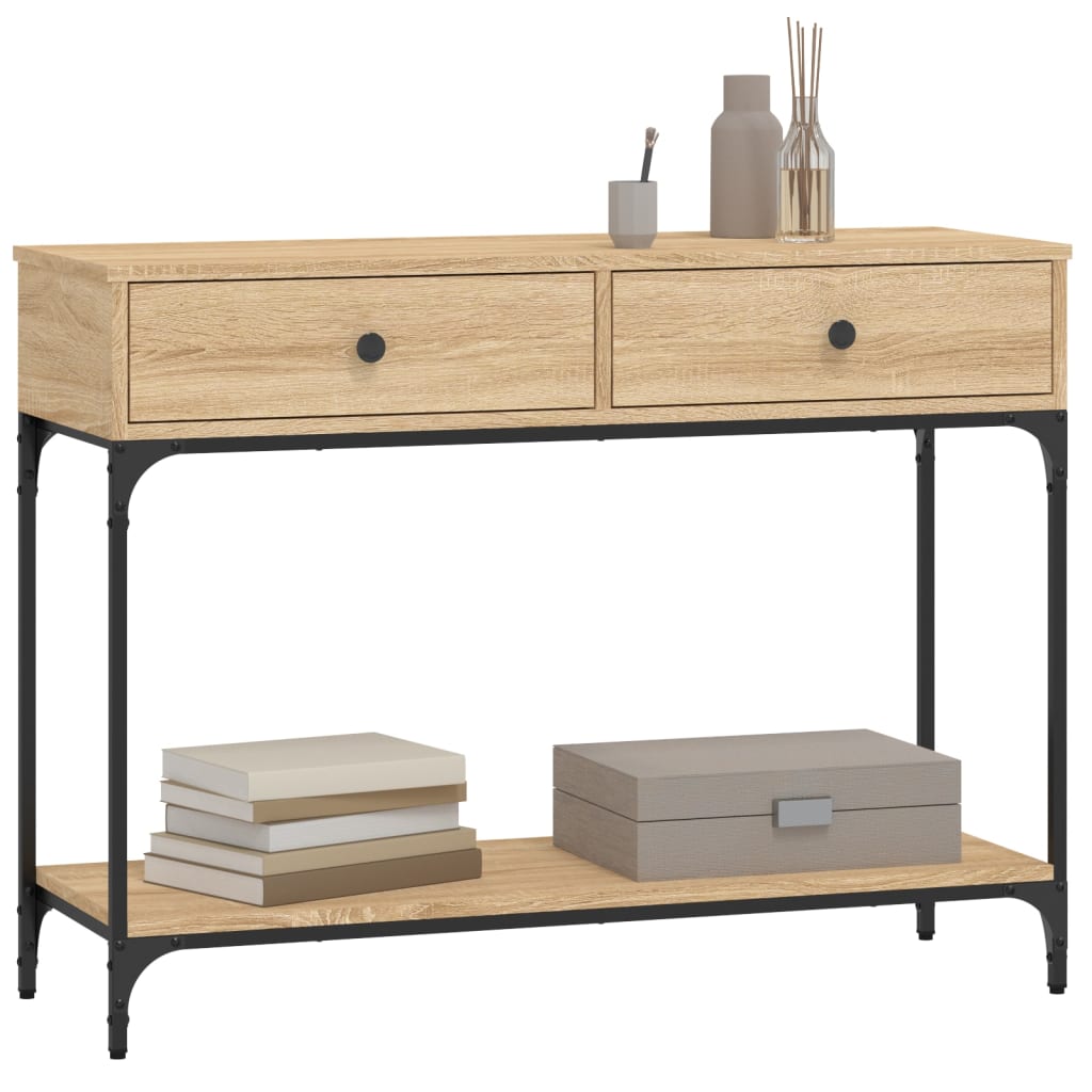 vidaXL Mesa consola madera de ingeniería roble Sonoma 100x34,5x75 cm