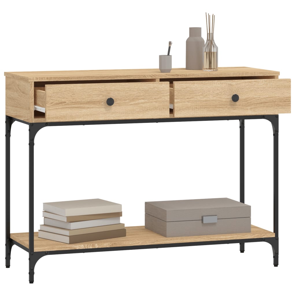 vidaXL Mesa consola madera de ingeniería roble Sonoma 100x34,5x75 cm