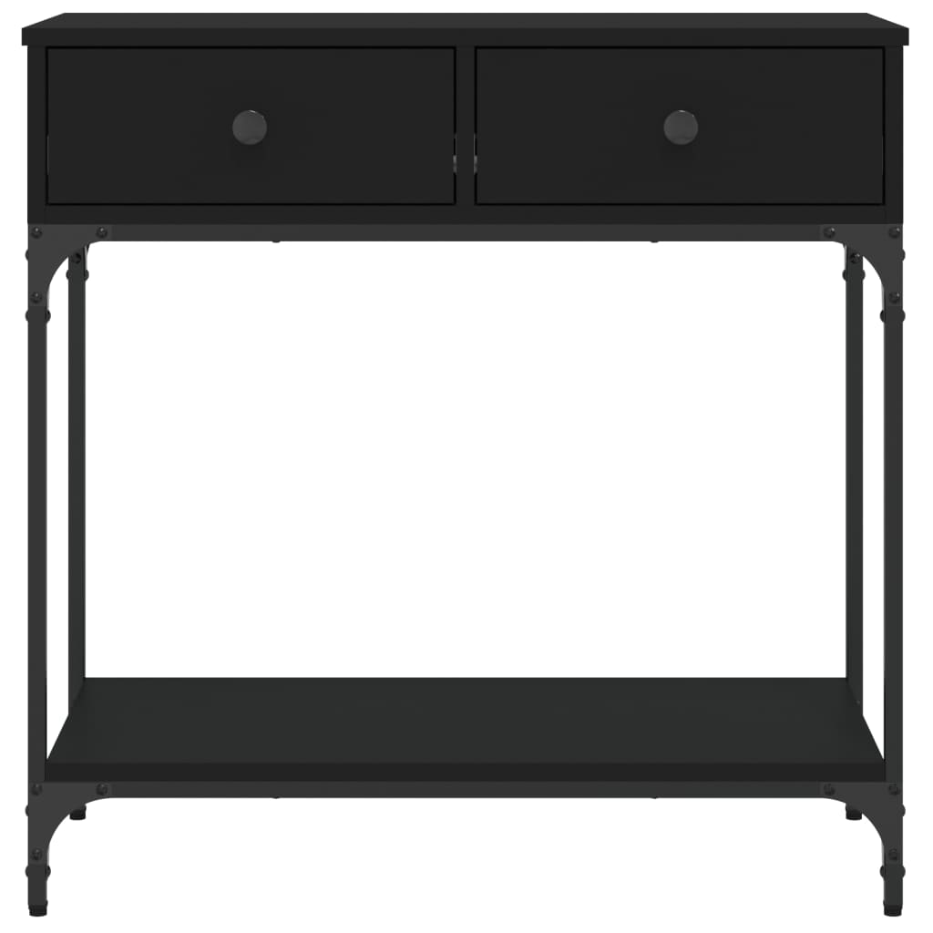 vidaXL Mesa consola madera de ingeniería negro 75x34,5x75 cm