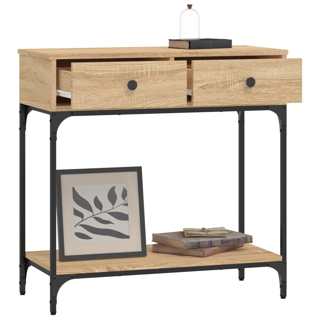 vidaXL Mesa consola madera de ingeniería roble Sonoma 75x34,5x75 cm