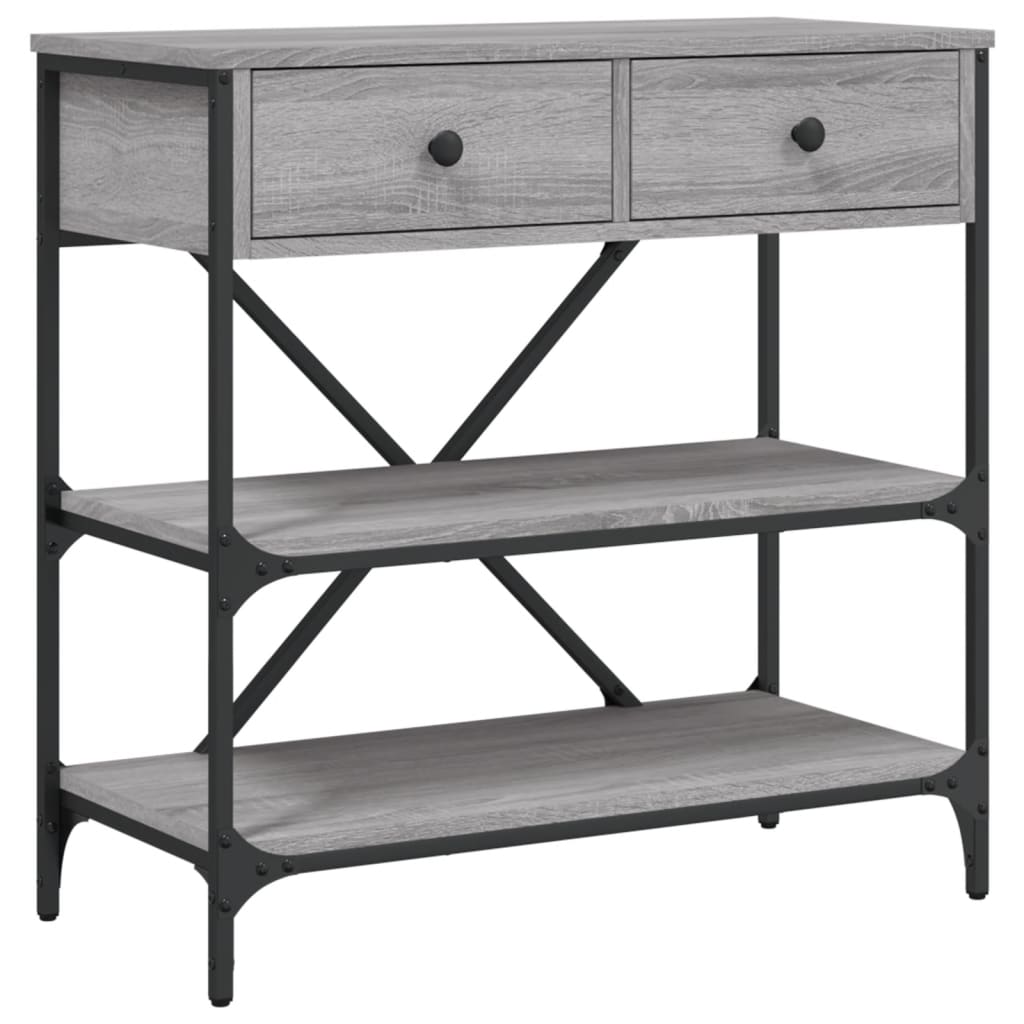 vidaXL Mesa consola madera de ingeniería gris Sonoma 75x34,5x75 cm