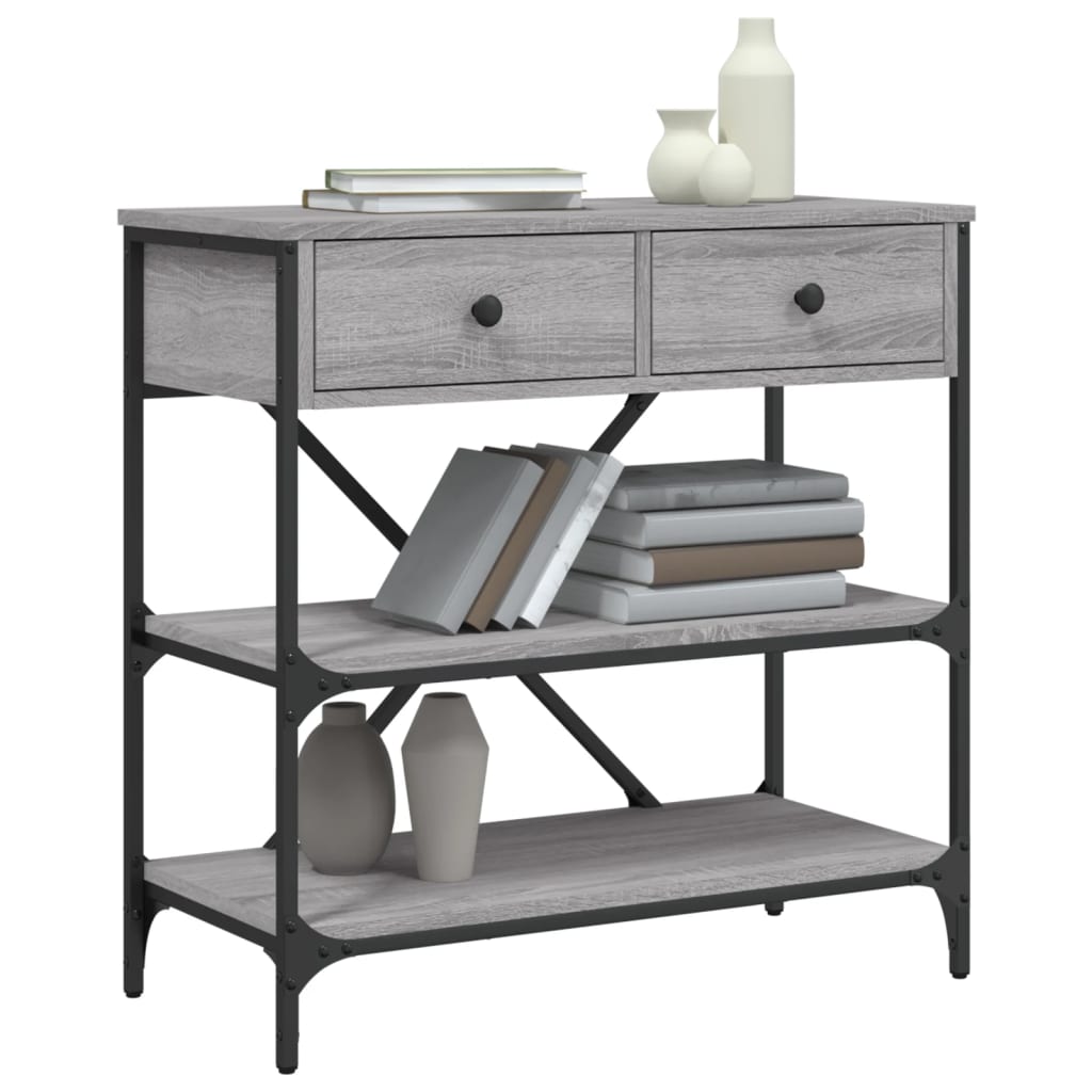 vidaXL Mesa consola madera de ingeniería gris Sonoma 75x34,5x75 cm