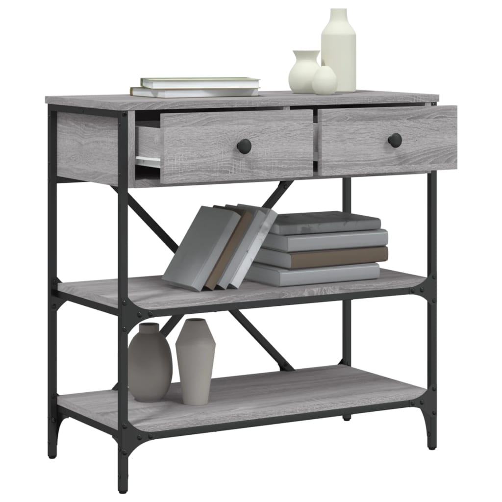 vidaXL Mesa consola madera de ingeniería gris Sonoma 75x34,5x75 cm