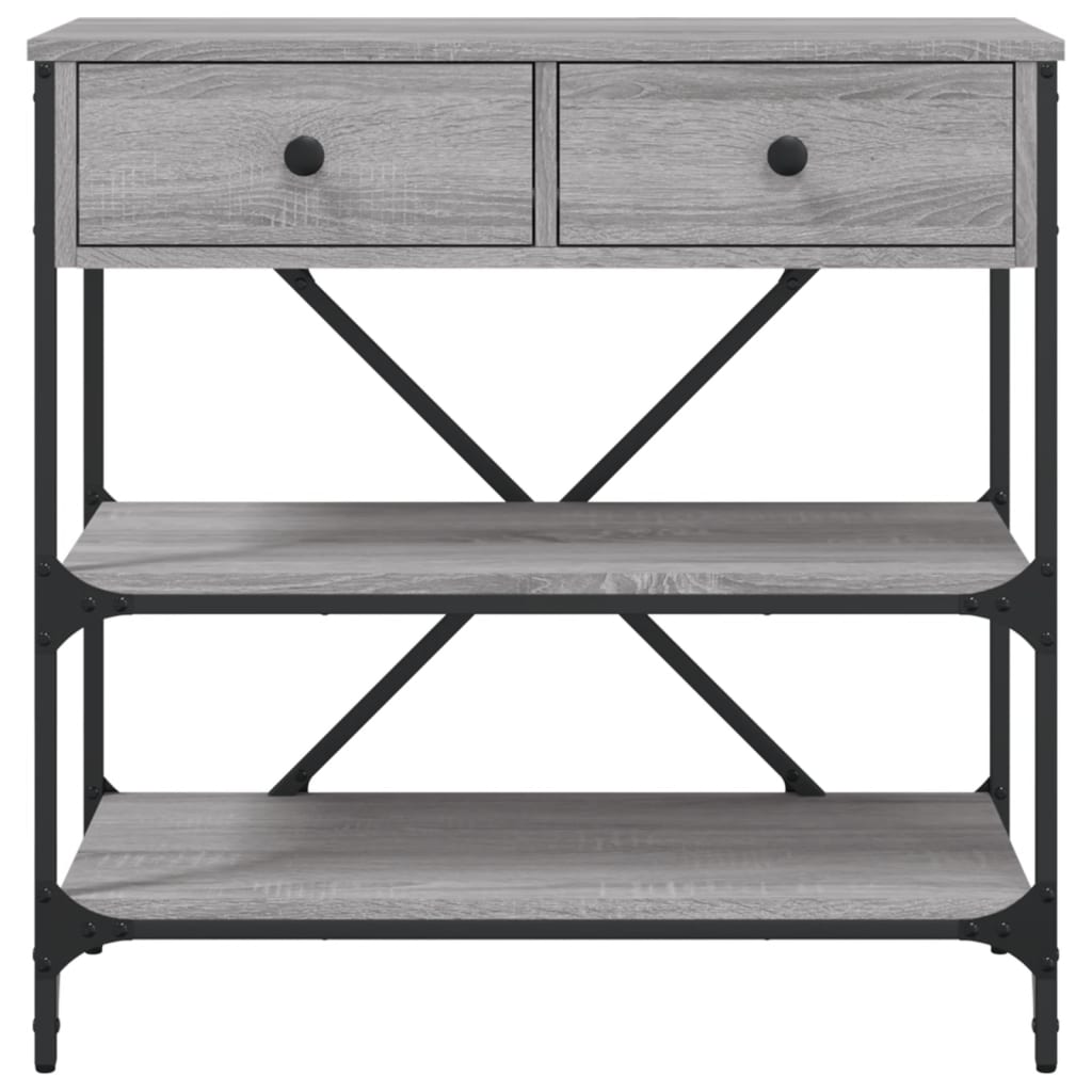 vidaXL Mesa consola madera de ingeniería gris Sonoma 75x34,5x75 cm